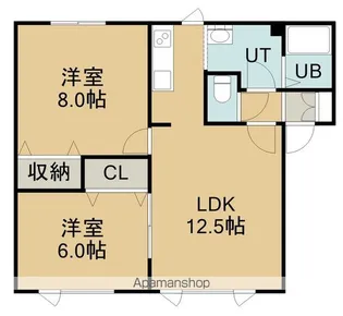 ハウスコンフォートC【2階】の間取り